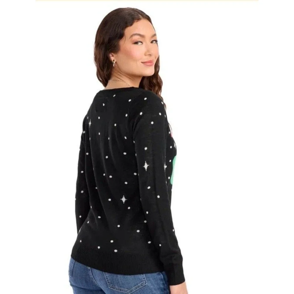 Tipsy Elves Ugly‎ Cute Christmas Sweater Women’s Cosmic Santa Unicorn NWT Large - Picture 2 of 10